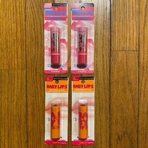 4X Maybelline Baby Lips Cherry Me & My Pink NEW